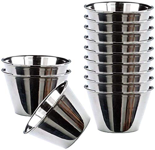 Happy Friends - Stainless Steel Pudding Moulds Set of 12 - Even Heat Distribution for Perfect Yorkshire Puddings & Mini Desserts - Ideal for Home Baking - Set of 12-9 cm