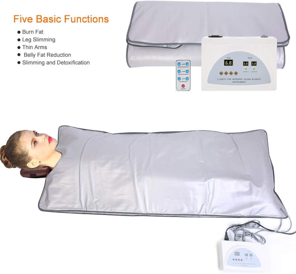Yosooo Infrared Sauna Blanket, Massage Mattress Heating Far Infrared Sauna Blanket Body Shape Slimming Fitness Machine US Plug for Spa Home Office Salon (#1): Garden & Outdoor
