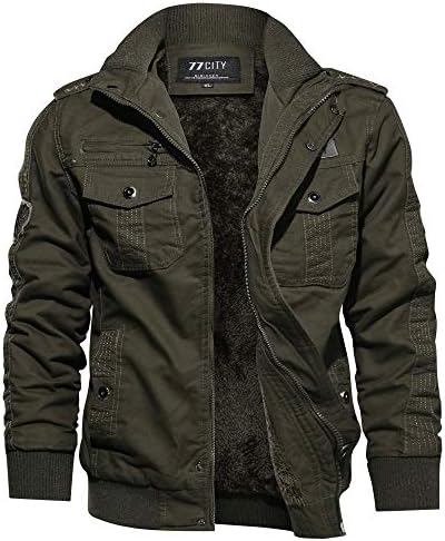 Mens Jacket Godathe Men's Winter Military Clothing Pocket Tactical Outwear Thickened Cashmere Coat M-6XL