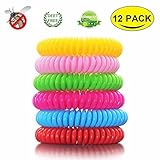 OTBBA Mosquito Repellent Bracelet (12 Pack), 100% Natural Deet-Free & Non-Toxic Waterproof Travel Insect Repellent Bands Protection for Kids and Adults, Lasts Up To 300 Hours