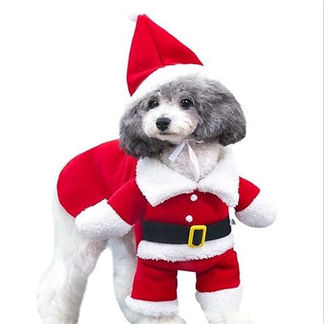 Edited Premium Süß Haustier Katze Hund Kleidung Kostüm Kleid Christmas Santa Claus Anzug Hund Katze Wintermantel Mit Turn-Dow
