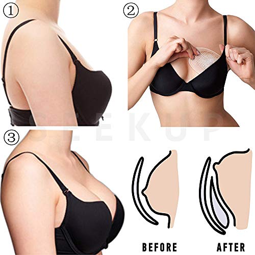 Silicone Bra Pad Inserts Breathable Honeycomb Padding Breast Enhancers Mild-Adhesive Bikini Push Up Inserts, Clear Semicircle