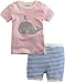 Vaenait Baby Kids Girls 2pcs Short Sleeve Pajama Sleepwear Set Stripe Dolphin
