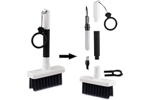 IFTHFOUR Soft Brush Keyboard Cleaner, Computer Cleaning Tool Kit, 7 in 1 Multipurpose Corner Slit Duster Keycap Puller and Soft Microfiber Brush for Bluetooth Headset Lego Airpods Laptop Camera Lens (Black)