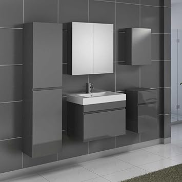 Badmöbel Grau Hochglanz