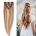 100% Real Remy Clip in Hair Extensions #18/613 16-22inch Grade AAAAA Natural Hair Full Head Standard Weft 8 Pieces 18 Clips(20