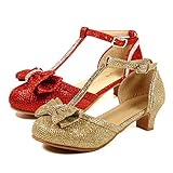 Nova Utopia Girls Low Medium Heel Dress Sandal Flower Girl Shoes,NF Utopia Girl NFGFH58H Gold 13