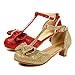 Nova Utopia Girls Low Medium Heel Dress Sandal Flower Girl Shoes,NF Utopia Girl NFGFH58H Gold 13