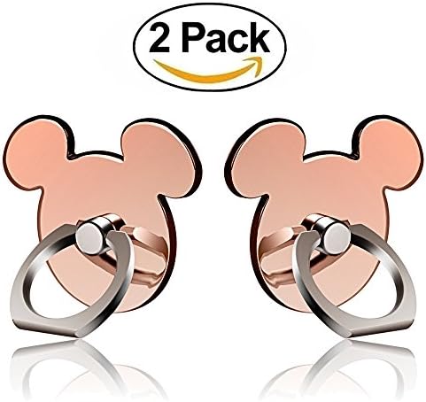 AiKiTi Gift Cell Phone Ring Stand Holder Finger Grip Loop Anti Drop 360° Rotation 2 Pack for iPhone X 8 8Plus 7 Plus 6S iPad Samsung Galaxy S6 S7 Note LG HTC Huawei Smartphones Tablets RoseGold