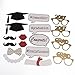 BESTOYARD 17pcs Graduation Photo Props Graduation Phtoto Booth Props 2017 Graduation Party Decorations
