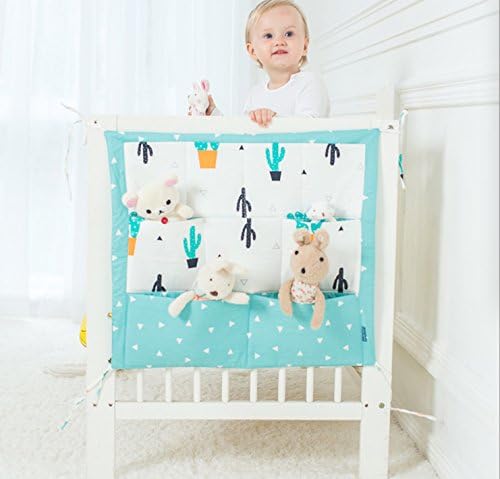 Muslim Tree Playard Nursery Hanging Organizer and Diapers Organizer | Baby Diaper Caddy | Universal Fit for Hanging on All Playards | Store toys books and More (Green Cactus)