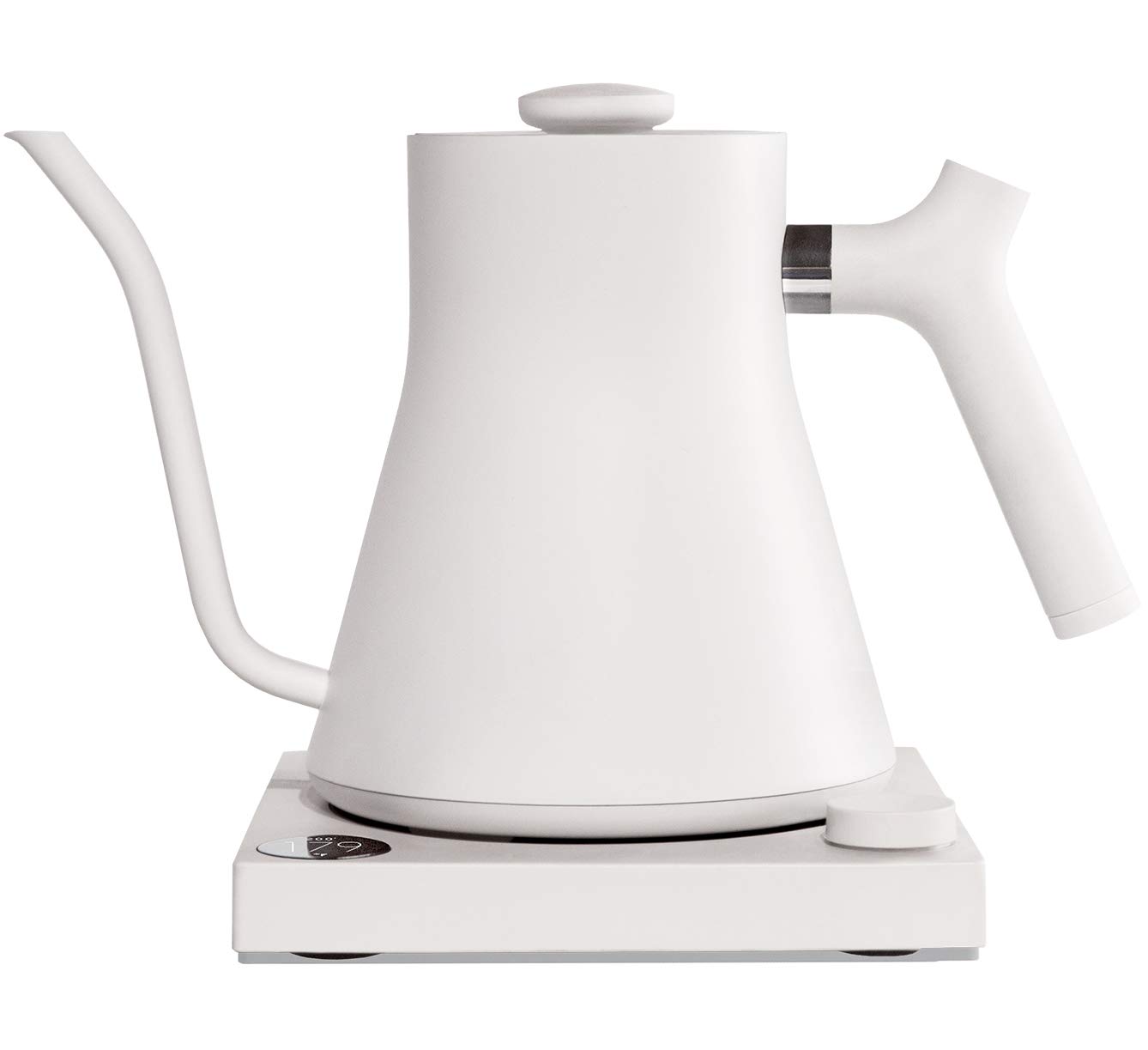 Stagg EKG Electric Pour-Over Kettle For Coffee And Tea, Matte White, Variable Temperature Control, 1200 Watt Quick Heating, Built-in Brew Stopwatch