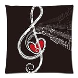 Yestore Custom Cotton Music Note 18x18 Inch Pillow Cushion Cases