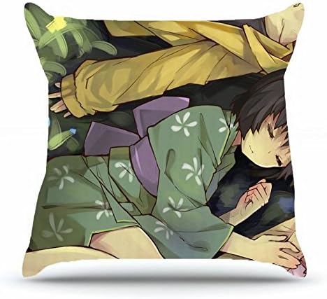 Hubery Throw Pillowcase 18x18 Inches Cotton Pillowcases Decorative Pillow Cover Case with Hidden Zipper Decor Cushion Covers - Nature Flowers black flowers long hair ribbons bakemonogatari plants gir