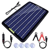 ECO-WORTHY 12 Volts 10 Watts Portable Power Solar Panel Backup Solar Trickle Charger for Car Boat Automotive RV with Alligator Clip Adapter (10W Portable Solar Panel)