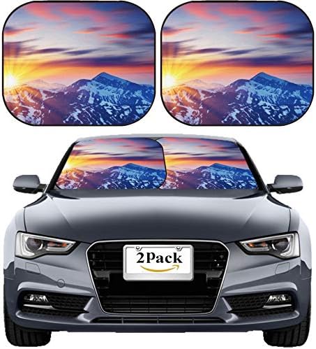 Msd 車用サンシェード フロントガラス サンシェード ユニバーサルフィット 2枚パック 太陽の眩しさや