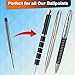 Zutan Luxury Ballpoint Pen Refills – 0.7 mm Elegant Black ink refills for Black and Silver, Leather Stitched and Silver Ballpoint Pen (Pack of 4)