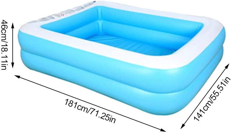 Swim Centre Inflatable Family Pool, Rectangular Swimming Pool For Kids, Infant And Adult Wear-resistant Multiple Size (Blue Or Green)