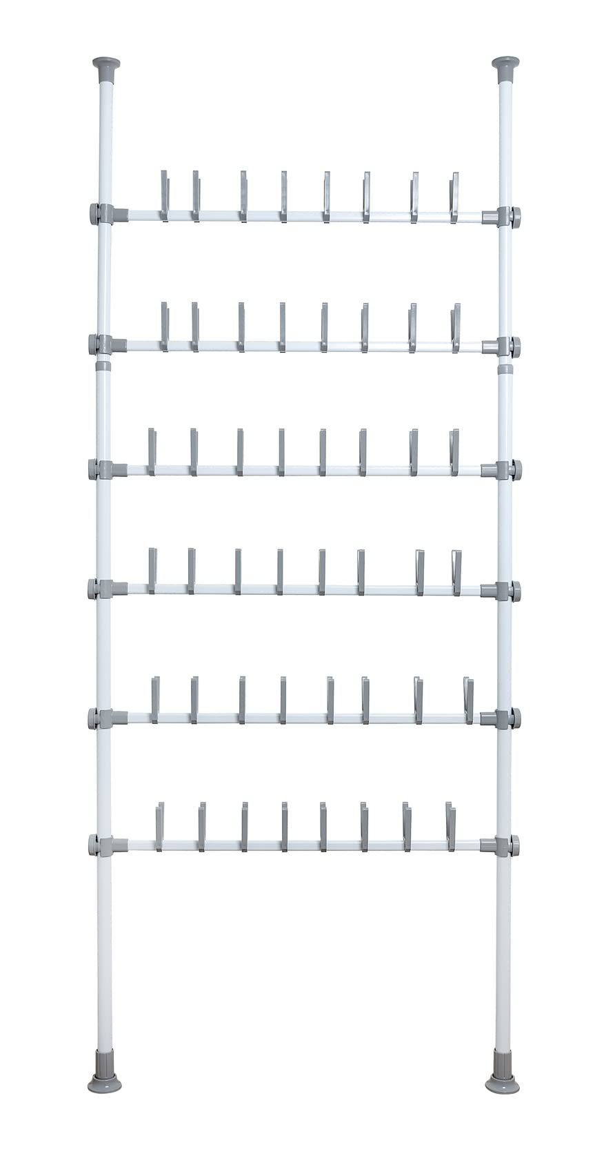 WENKO Adjustable Organizer Shoe Rack, White/Grey, 94 x 165-300 x 9 cm