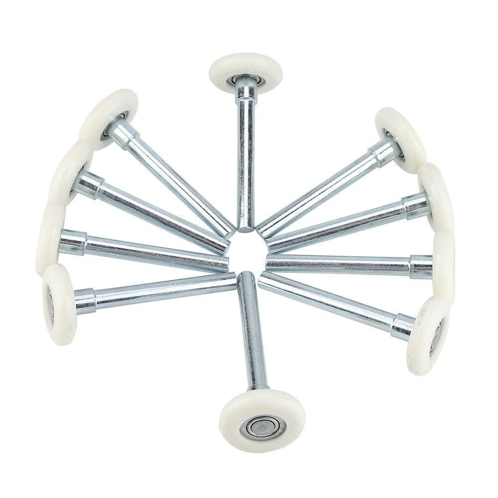 NCONCO Nylon Garage Door Wheels Garage Door Gate Nylon Roller Sectional Replacement Bearing Wheel 2 Stem Reusable Over 100,000 Cycles 10 Pack