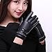Winter Women's Touchscreen Texting Driving Warm Pu Leather Gloves, Fleece Lining Warm Gloves for Women, Black, Medium