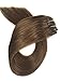 Human Hair Extensions Clip in, Remy Hair Extensions Clip on Chestnut Brown 7 Pieces 70G Double Weft Straight Real Hair Extensions Clip ins 20Inch 2 Sets Full Head for Women