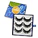 JIMIRE False Eyelashes 3D Fluffy Lashes Natural Full Volume Fake Eyelashes 3 Pairs