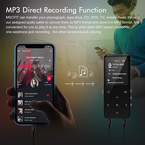 MP3 Player, 32GB MP3 Players with Bluetooth,Sports Armband, HiFi Music, Internal Speaker.FM Radio Recording Shuffle Play,Equalizer, Pedometer