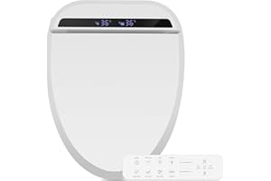 YOURLITE Bidet Toilet Seat, Elongated Toilet Seat Warm Water, Heated Seat Bidet with Remote Control,Self-cleaning Nozzle Temperature Adjustable LED Light, Need Electricity, White