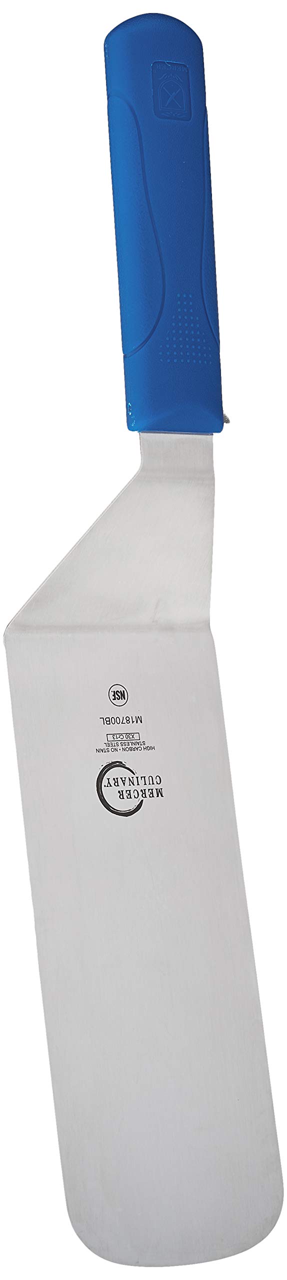 Mercer Culinary M18700BL Millennia 8 x 3-Inch Turner, Blue Handle, Stainless Steel