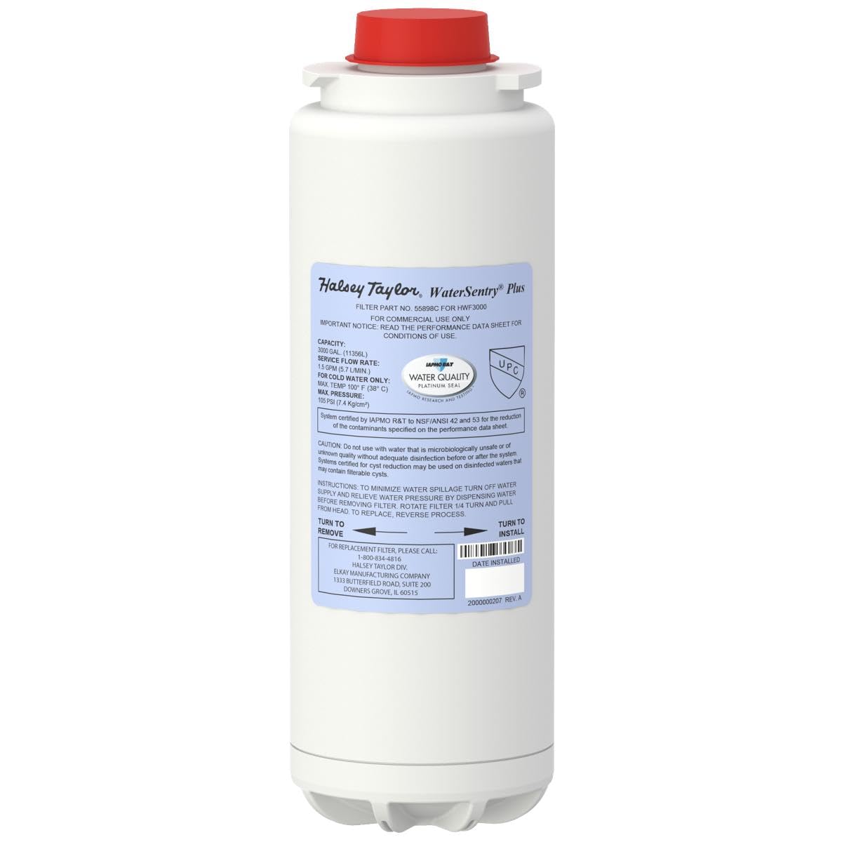 Elkay 55898C WaterSentry Replacement Filter (Bottle Fillers), White, 1 Count (Pack of 1)