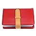 DEEZOMO High Quality PU Leather Credit Card Holder with 26 Card Slots - Book Style - Size 4.2 X 3 X 0.7 Inches (Red)