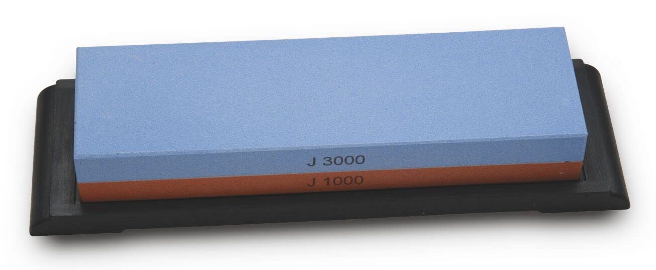 Wüsthof 8 Inch Ceramic Whetstone J1000/3000, Red / Blue