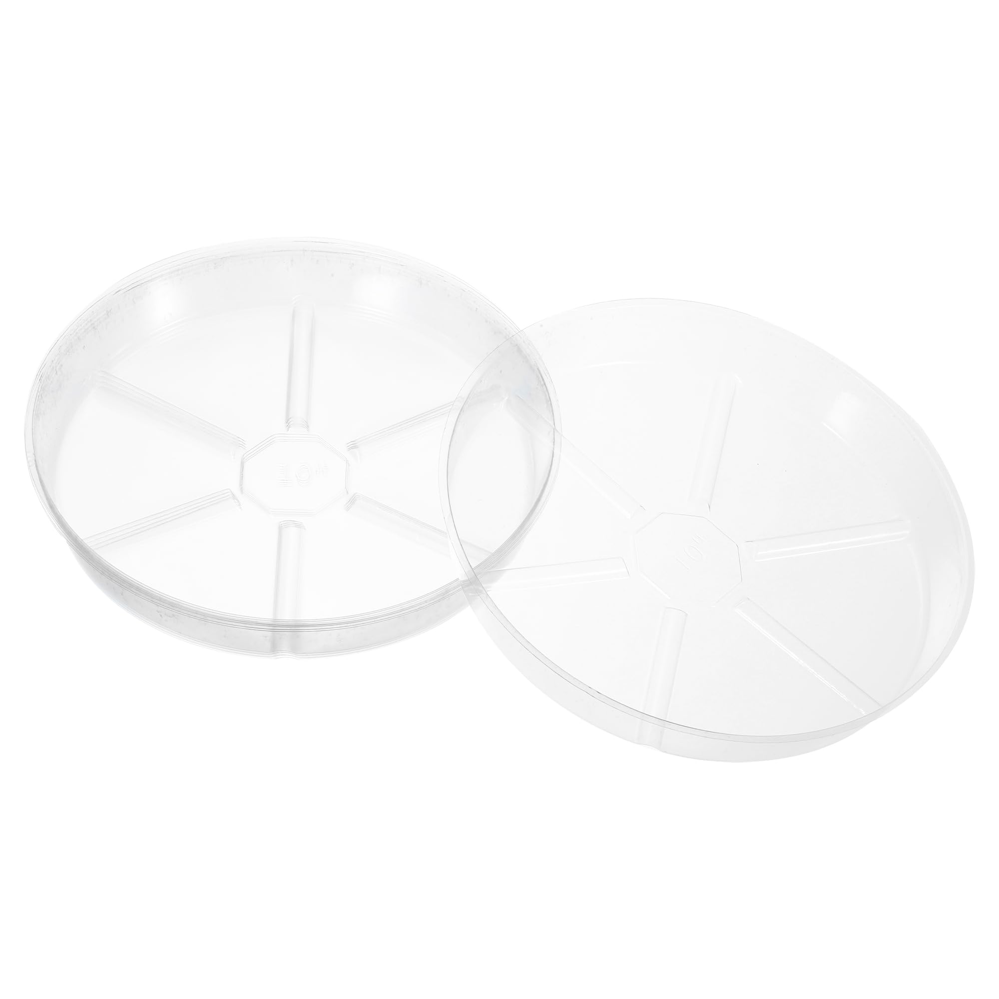 M METERXITY 5 Pack Planter Saucers - Plastic Plant Tray Flower Pots Drip Trays Round Apply to Outdoor/Garden (10 Inch, Clear)