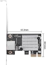 Oikabio PCIe x1 Network Card 2.5G Gigabit Ethernet Adapter 1 Port RJ45 view 3