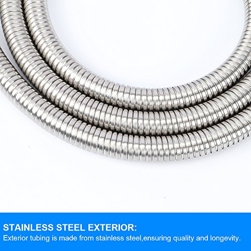 BOSNELL 304 Stainless Steel Bath Handheld Shower Hose Replacement Flexible 6.5ft - Thumbnail 4
