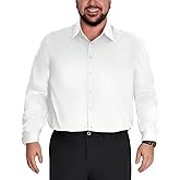 LETAOTAO Big and Tall Dress Shirts for Men Wrinkle Resistant Long Sleeve Button Down Shirt for Business & Formal Wear