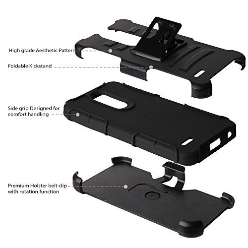LG K10 2018 Case, Trishield Gear Hybrid Rugged Armor Black Belt Clip Holster For LG LG K10 2018 - Printed Parasailing - Thumbnail 2