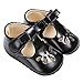 Baby Girls Christening Baptism Mary Jane Soft Sole Classic Hollow Princess Dress Flat Shoes Black Size S