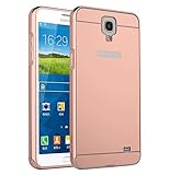 Galaxy Mega 6.3 I9200 Case, Ranyi [Mirror Series] Luxury Aluminum Metal Bumper Frame Detachable + Bling Mirror Hard Back Cover [Thin Fit & Slim] Case for Samsung Galaxy Mega 6.3 i9200 (rose gold)