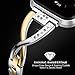 Wearlizer Metal Replacement for Fitbit Versa/Versa 2/Versa Lite/Versa SE Bands for Women Rose Gold Silver Black Small Large (Gold + Silver)