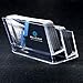 MaxGear Clear Acrylic Business Card Holder 2 Pocket Business Card Display Plastic Business Card Stand Holder Desktop Multi Business Card Holder with 120 Card Capacity,3 Pack