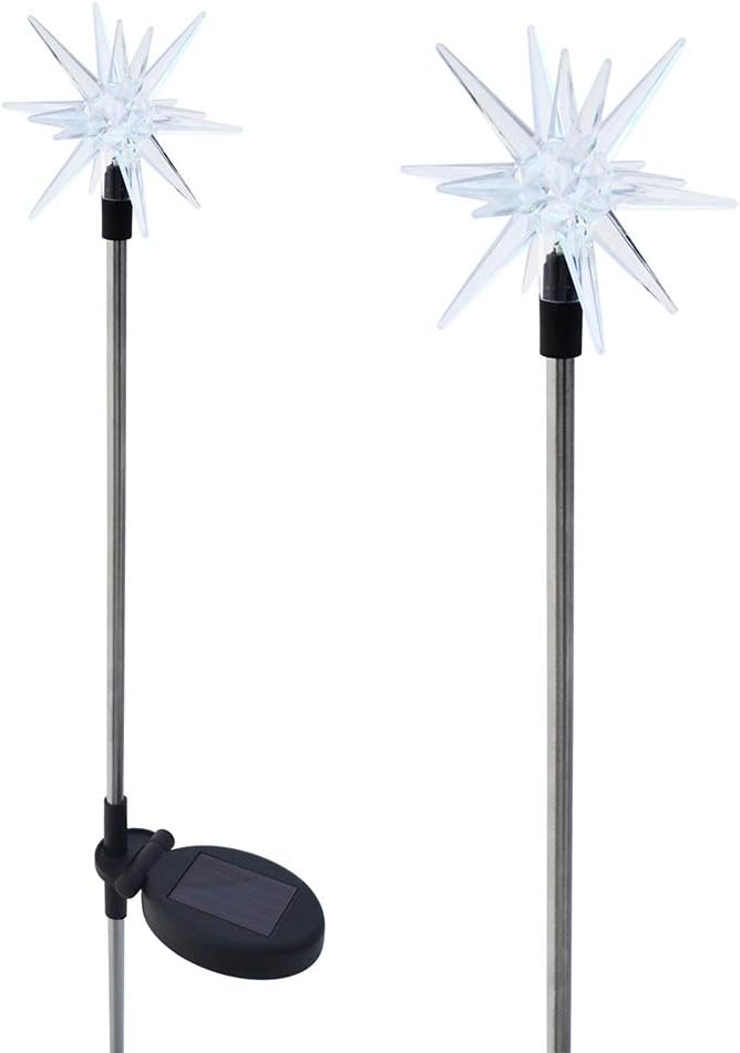 Solaration 10112 Sparkling Solar Star Lights Garden Stake (Set of 2
