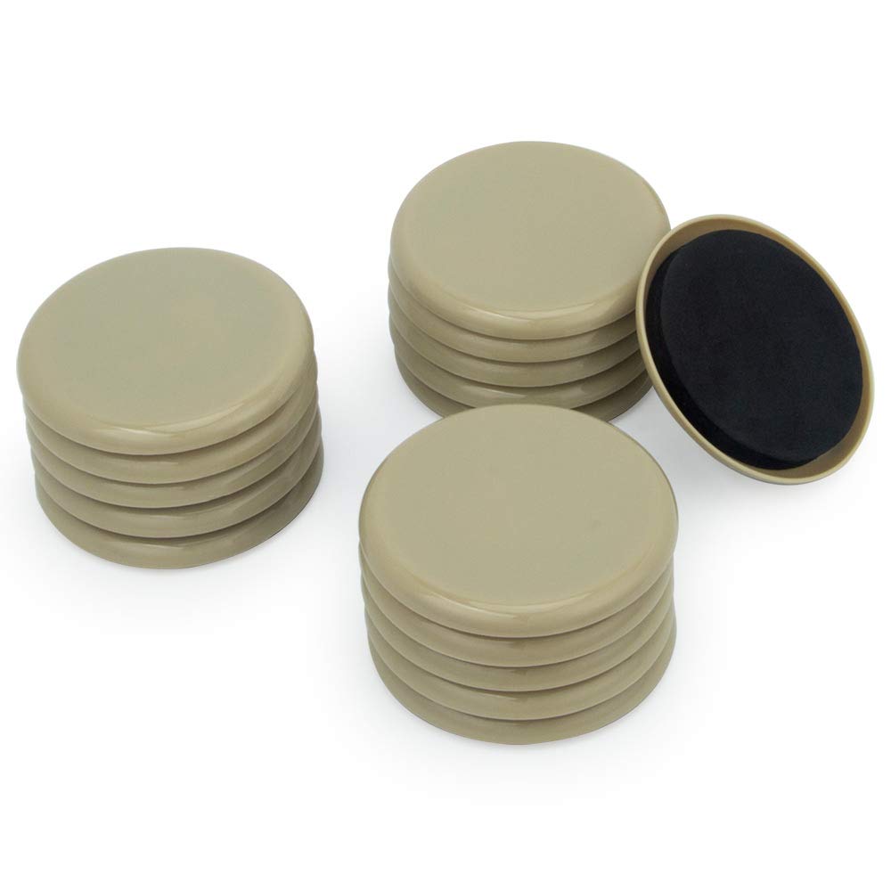 16 PACK Moving Furniture Sliders - Carpet Sliders Pads, Reusable Heavy Furniture Movers Sliders, Furniture Flooring Coaster, Round Carpet Furniture Mover for Carpeted Surfaces, Reusable Pads for Moving Heavy Furniture 3-1/2\