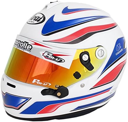 Amazon Monocolle モノコレ オリジナル Arai ヘルメット Gp 6s用 Type E ブルー レッド ドレスアップステッカー ヘルメットは付属しません シールド 車 バイク