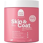 Open Farm Skin & Coat Chews, Dog Supplement, Dog Vitamins, Supports a Soft and Shiny Coat Using Traceable and Vet-Approved Ingredients, 12.7 oz, 90 Count