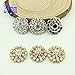 HABIBEE 10pcs/pack 20mm Gold Pearl Alloy Button Rhinestone Flower Embellishment DIY Hair Accessories No Hole for Sewing (1)