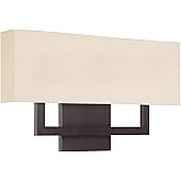 WAC Lighting dweLED, Manhattan 22in LED Fabric Wall Sconce 2700K in Brushed Bronze