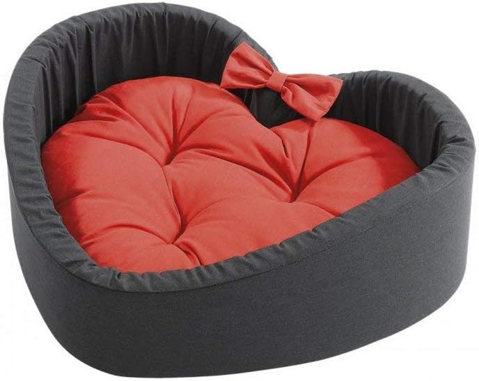Ferplast Lit En Forme De Cœur Modele Pour Chat En Coton Taille S Dimensions 42 X 38 X 14 Cm Coloris Noir Et Rouge Amazon Fr Animalerie