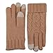 ELMA Women's Wool Knitted Winter Gloves Mittens Super Warm Lined Texting Touchscreen (One size, Apricot)